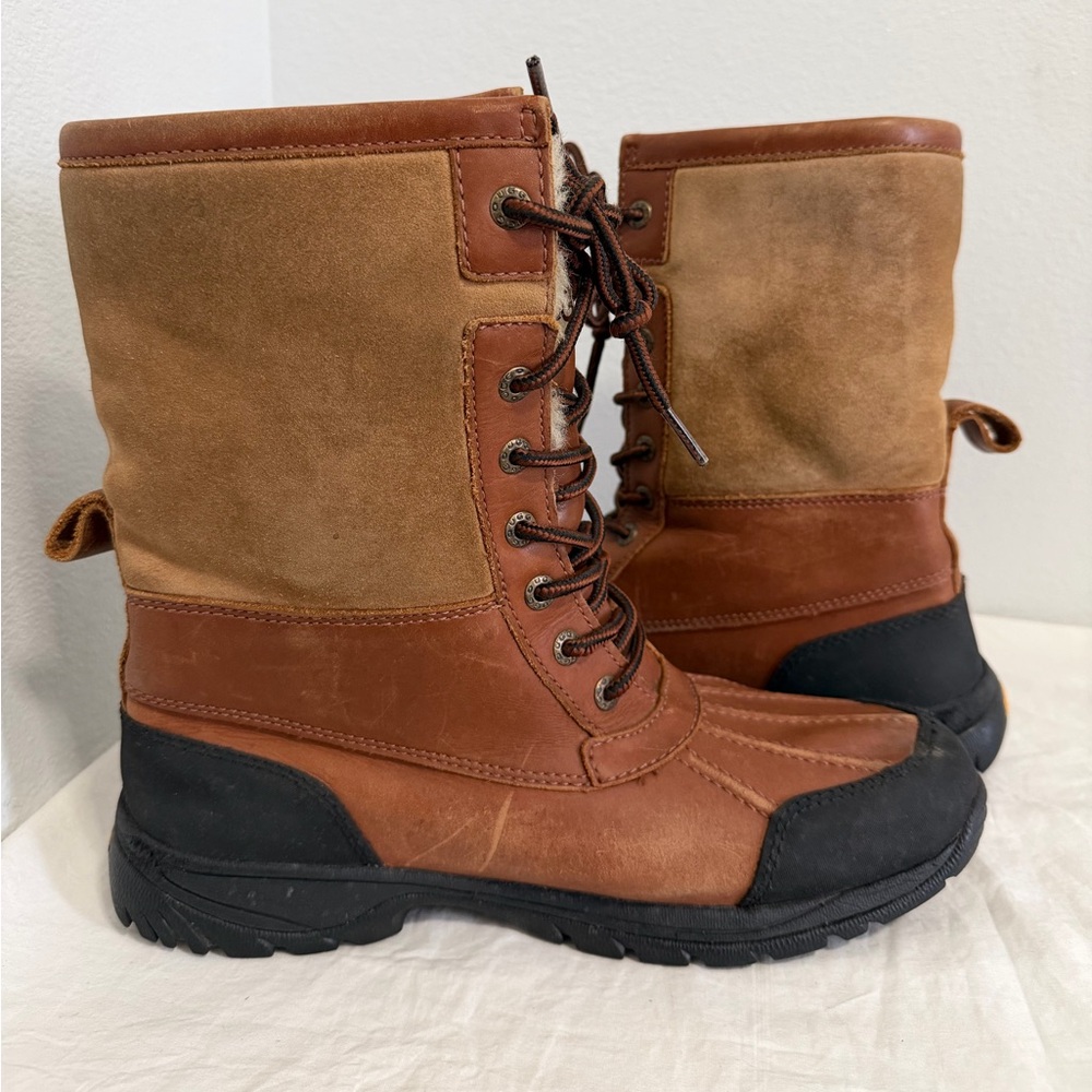 Ugg Butte Vibram waterproof boots lace up brown size 8.5 - Picture 7 of 16